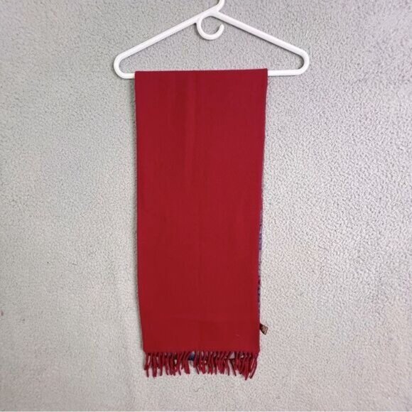 MACKENZIES MENS WOOL SCARF RED/PAISLEY - Picture 4 of 11
